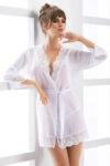 Sexy župan kimono s krajkou v bílém či černém provedení
