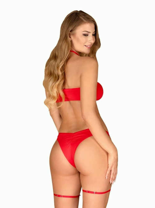 hříšně svůdný červený sexy komplet